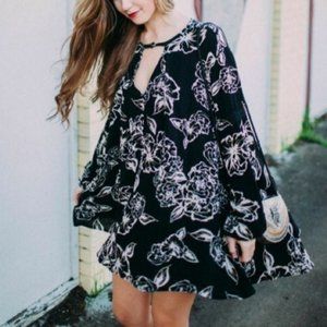Free People Floral Foil Swing Tunic - S